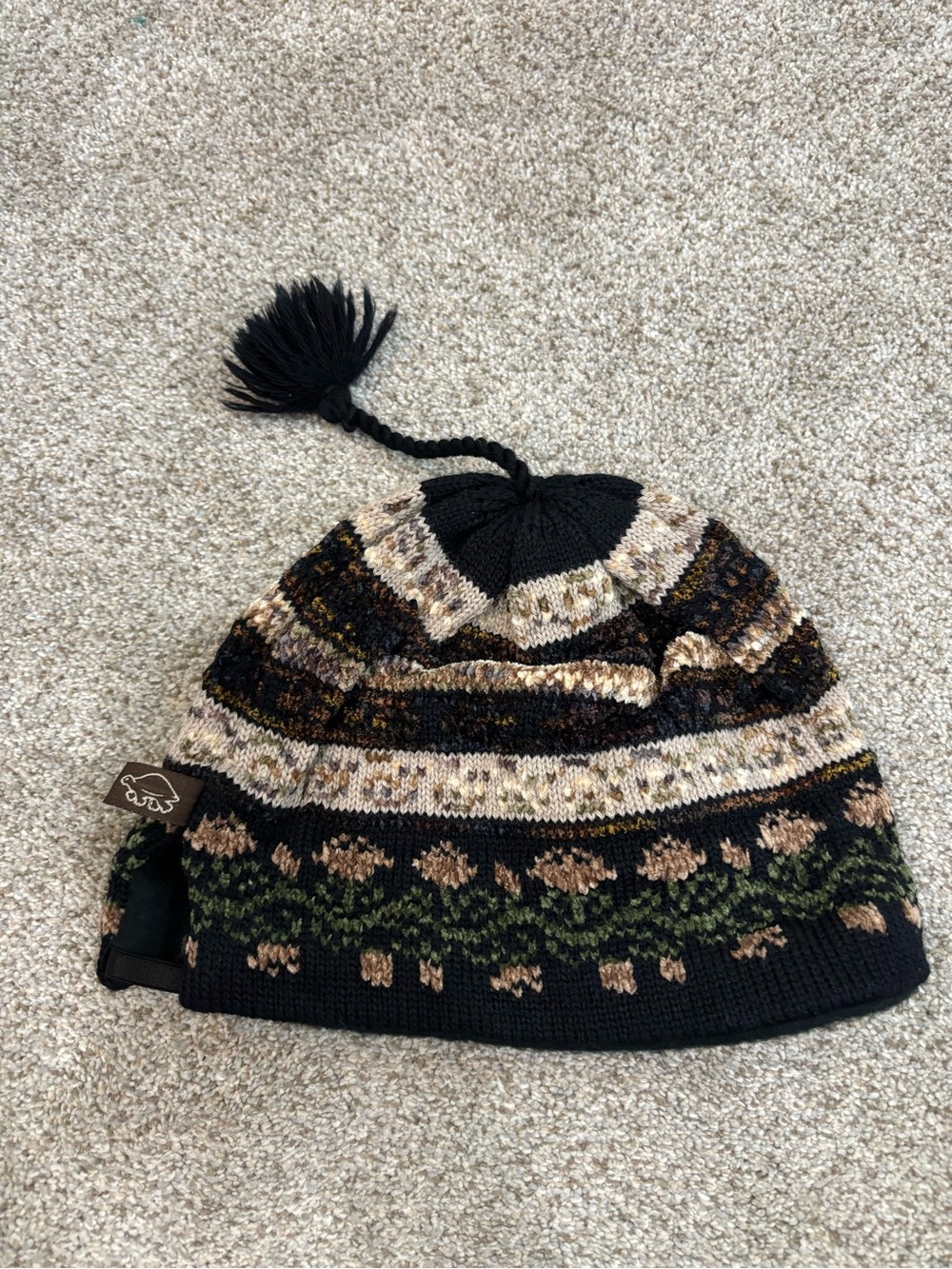 Turtle Fur Knit Cap Hat Aztec Merino Wool Beanie adult made in USA